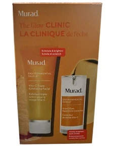 Murad Glow Clinic Vita-C Peeling Gesichtsbehandlung 2,7oz & Augen Dunkelkorrektor 0,5oz Neu im Karton - Bild 1 von 5