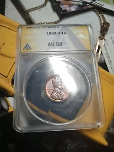 1962 D 1 Cent Anacs Graded Coin - Picture 1 of 2