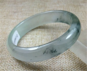 59MM Natural Ice Blue Flower Jadeite Jade Bracelet Bangle - Picture 1 of 12
