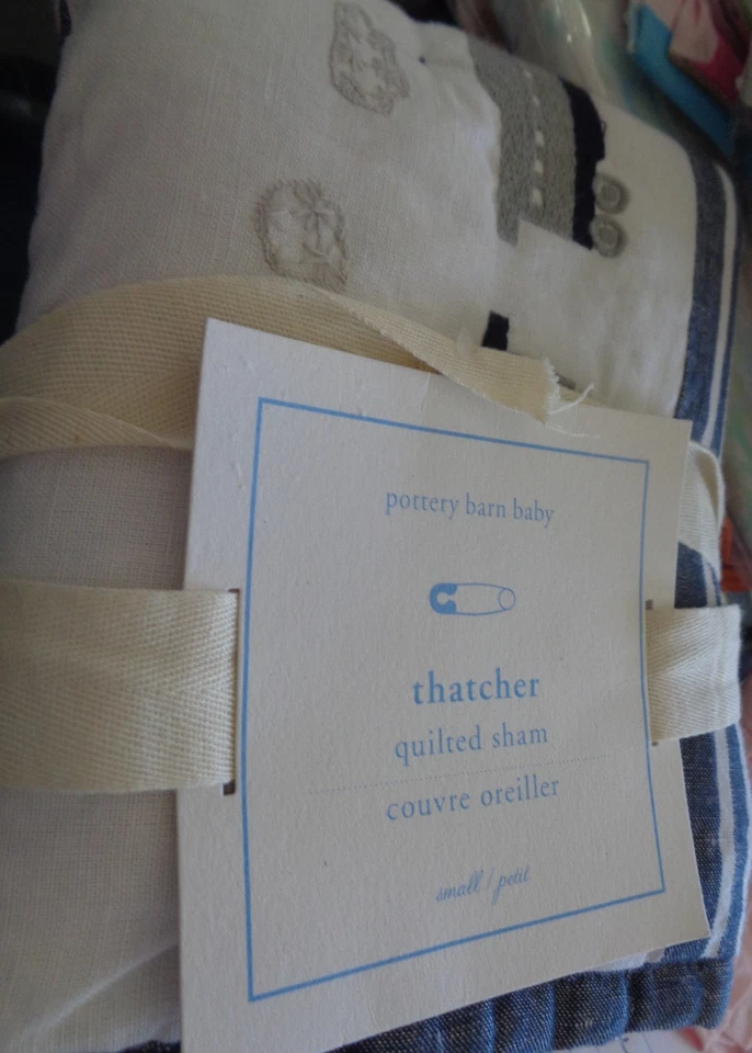 Pottery Barn Kids thatcher train small sham crib   New - Image 1 of 1