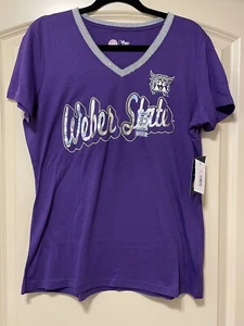 Weber State University Wildcats Purple T-shirt Women’s NWT By Carl Banks, Utah - Picture 1 of 4