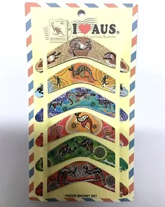 24pc Australian Souvenir Fridge Magnets Boomerang Assorted Design Aboriginal - Picture 1 of 2