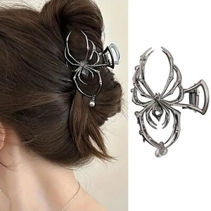Halloween Hair Clips Black Spider Hair Claw Clips Gothic Hair Accessories Met... - Picture 1 of 7