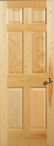 Cathedral Grain Clear Pine 6 Panel Interior Door, Slab/Prehung. MANY SIZES - Picture 1 of 3