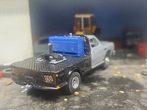 CUSTOM 1/64 1985 Dodge 3500 Ram Flat bed 4x4 Ertl TRUCK hitch & Tow CUMMINS farm - Picture 1 of 10