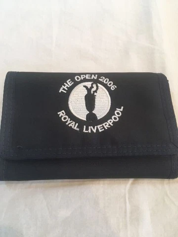 Royal Liverpool Golf Wallet US Open Folding Canvas Navy Blue 2006 Collectible Cover