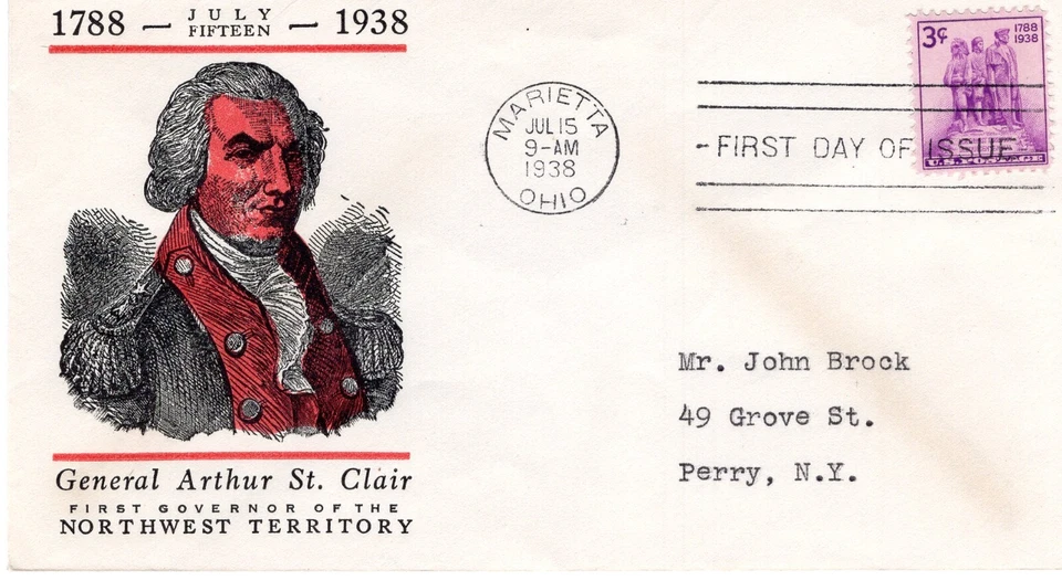 1938 #837 NORTHWEST TERRITORY FDC W/ LINPRINT CACHET TO PERRY NY - Image 1 of 1