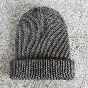 Handmade Beanie Mütze Erwachsene One Size Grau Strick Warm Bequem Outdoor Neu - Bild 1 von 6