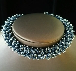 Armband "Black Crystal Messing" 21cm +5cm 13mm breit TOP Sarah Kern