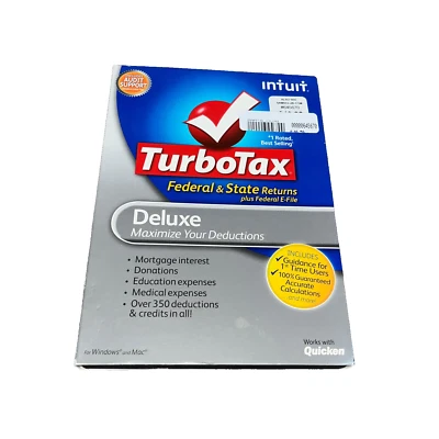 2011 TurboTax Deluxe Federal State CD For Windows Mac Pre-owned Intuit - Image 1 of 2