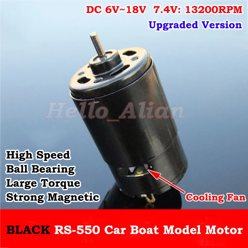 DC 6V~18V 7.4V 13200RPM High Speed Large Torque RS-550 Motor RC Car Boat Model - Image 1 of 4