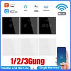 Tuya Smart Wifi Touch Light Switch 1-3 Gang No Neutral Wire Required Wall Switch