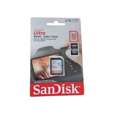 SanDisk Ultra SD Memory Card 32GB 64GB 128GB 256GB SDHC Class 10 For Cameras - Image 1 of 4