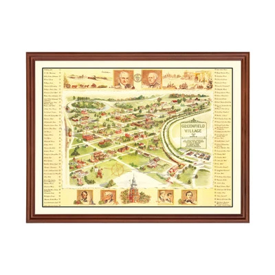 Old Map of Greenfield Village, MI 1951 - Vintage Greenfield - Image 1 of 4