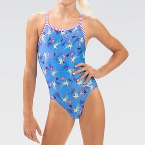 DOLFIN GIRLS UGLIES ONE PIECE SWIMSUIT Blue Star Size 16 NWT - Picture 1 of 3