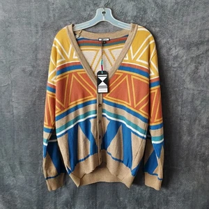 Neu mit Etikett Tom & Hawk Pullover Herren Medium Strickjacke Azteken Südwesten hergestellt in Italien - Bild 1 von 14