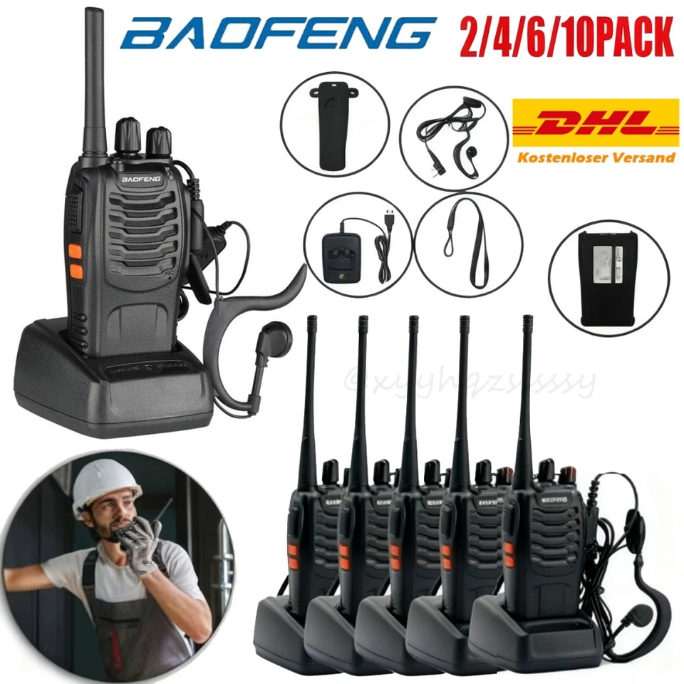 2-10X Baofeng Walkie Talkie BF-888S Sprechfunkgeräte Handfunkgerät 16Kanäle 5KM - Bild 1 von 4