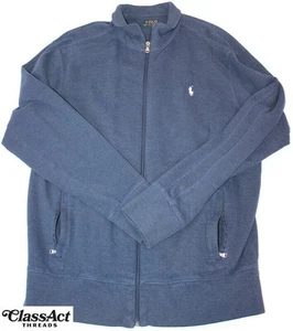 Polo Ralph Lauren Men's Full Zip Performance Shirt Navy Blue Sweatshirt Sz Large - Picture 1 of 7