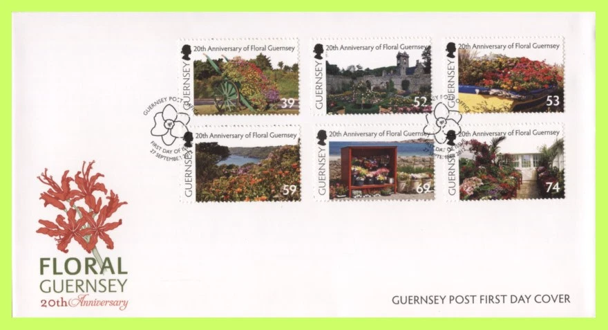 Guernsey 2012 Flowers set on u/a First Day Cover - Image 1 of 1