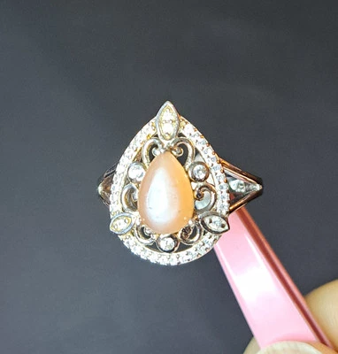 Anel Peach Moonstone 925 - Imagem 1 de 4
