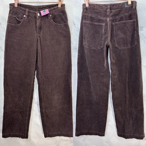 UNIF Pants Womens sz 23 Retro Brown Corduroy Wide Leg Baggy Relaxed 70s Groovy - Picture 1 of 19