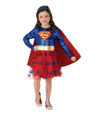 DC Supergirl Vestido Tutú con Capa Niño Disfraz Niñas Talla Grande 10 - 12 ¡NUEVO! Foto 1 de 2