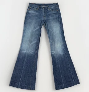 7 For All Mankind Womens Jeans Size 27 Blue Denim Pant Dojo Flare Boot Low Rise - Picture 1 of 10
