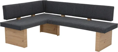 , Linn - Panca Angolare, in Tessuto Antracite, Struttura in Legno Di Rovere Arti - Immagine 1 di 4