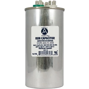Condensador de doble funcionamiento para CA 60+5 MFD UF (MICROFARADIOS) 370 VAC o 450 VAC - Imagen 1 de 8