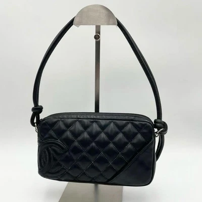 CHANEL Cambon Line Accessory Pouch One Shoulder Used Authentic From Japan - Image 1 of 4