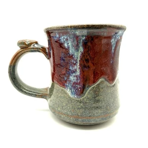 Taza de café de cerámica esmaltada por goteo lanzada a mano Nick Blaisdell estudio arte rústico - Imagen 1 de 6