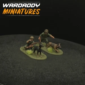 Well Painted 28mm Bolt Action Ww2 USMC US Marines Dog Team Warlord Games - Picture 1 of 4
