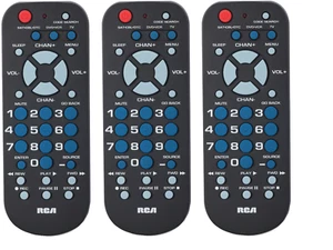 Drei Cinch Universal Fernbedienungen für TV, Videorecorder, DVD & Kabel in schwarz - Bild 1 von 11