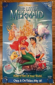 Walt Disney The Little Mermaid Video Advertisment Movie Poster 23x37 - Picture 1 of 3