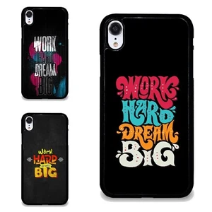 Anti scratch Cover Work Hard Dream Big For Apple iPhone SE 11 12 13 14 15 16 - Picture 1 of 25