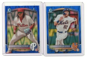 (2) 2025 Bowman Chrome BLUE LAVA RC LOT /150 Carson Benge Aroon Escobar - Picture 1 of 1