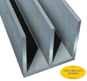 Canalino doppia U alluminio mm 20x18x1,2 anodizzato argento barra mt2 scorrevoli - Imagen 1 de 1