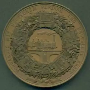 1844 BERLIN GERMANY, GERMAN INDUSTRIAL EXPOSITION FAIR EXQUSITE RAILROAD MEDAL - Picture 1 of 2