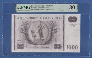 SUECIA / SWEDEN -- PMG 30 -- 1000 KRONOR ( 1962 ) -- VERY FINE -- PICK 46c . - Picture 1 of 2