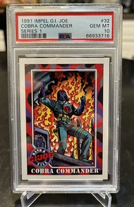 1991 Impel G.I. Joe Series 1 #32 Cobra Commander Rank & File PSA 10 GEM MINT - Picture 1 of 2