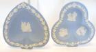 Two Blue Japserware Wedgwood Pin Trays - Club and Spade Classical Figures