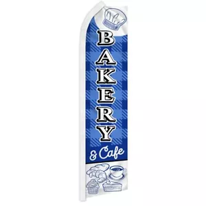 BÄCKEREI & CAFE Werbung Superflagge Swooper Banner Geschäftsschild Essen Gebäck - Bild 1 von 10