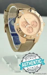Orologio Guess Nuovo Solo Donna Autentico Oro Rosso Pelle Donna SPEDIZIONE VELOCE! - Foto 1 di 6