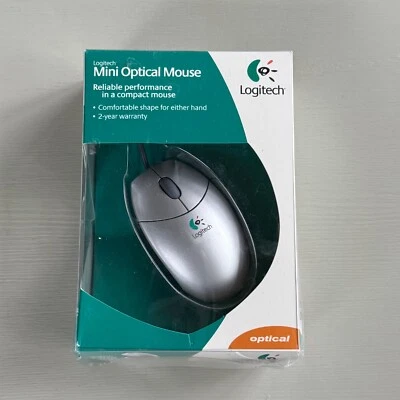 Logitech Mini Optical Mouse Wired Compact Tested Working in Box 2002 - Image 1 of 4