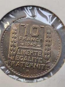 1949 B France 10 Francs coin Brilliant Uncirculated - Picture 1 of 3