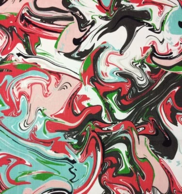 KRAVET KATE SPADE MARBLE SWIRL MULTI AQUA MODERN ABSTRACT FABRIC BY YARD 54"W - Image 1 of 4