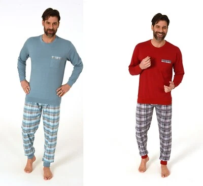 Neu Herren/Männer Schlafanzug/PYJAMA Mint/Rot 100% Baumwolle mit Bund 0806 - Bild 1 von 4