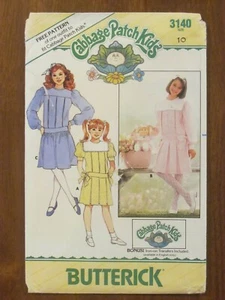 BUTTERICK PATTERN - 3140 GIRL DOLL DRESS DROPPED WAIST SAILOR COLLAR SZ 10 UNCUT - Picture 1 of 2