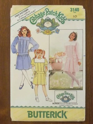 BUTTERICK PATTERN - 3140 GIRL DOLL DRESS DROPPED WAIST SAILOR COLLAR SZ 10 UNCUT - Image 1 of 2