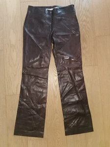 Lederhose Damen Ungaro Fuchsia 36 S Echtes Weiches Nappaleder Braun - Bild 1 von 11